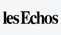 Logo of "les Echos" in bold typography against a light background.
